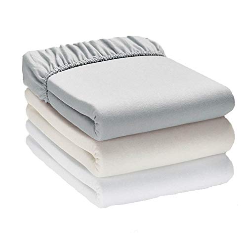 Queens Land Home Non Iron Wrinkle Free 100% Cotton Jersey Fitted Sheets Available in (Cream, Super King)