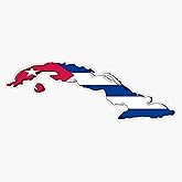 BZ Trading Cuba Map With Cuban Flag Vinyl Decal Wall Laptop Bumper Sticker 5inch, RDB-USA-STICKERS-7854