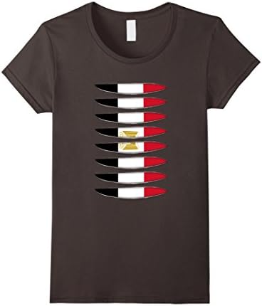 Womens Flag Egypt gifts torn tshirts Small Asphalt