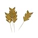 Mybbshower Glitter Gold Feather Cupcake Toppers for Wedding Bridal Shower Engagement Party food picks Cake Decoration Pack of 24