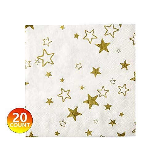 image for Vland Party Supplies by Star pattern – Disposable Paper Dinnerware S