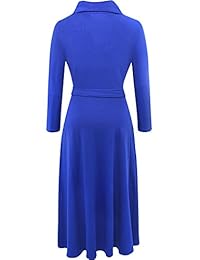 Aphratti vestido de cóctel informal con cuello en V, manga 3 4, para mujer