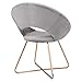 Duhome Modern Velvet Accent Chairs Upholstered Vanity Chairs Make-up Stool Home Office Guest Reception Chair Arm Leisure Chairs Dining Chair with Golden Legs Mid-Back for Living Room 1 pcs Grey