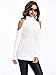Choies Women's White High Neck Cold Shoulder Long Sleeve Sweater Pullover S