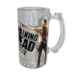 Walking Dead Rick Glass Beer Mug with Handle 16 oz
