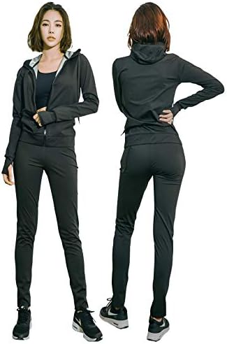 NANE Women’s Sauna Suit, Popular Celebrities Love Strongest Weight Loss, Sweat Power 6 Times, Windbreaker, Diet, Training Wear, Stretch, Stylish, Sportswear, Top and Bottom Set, Washable, Hooded, Japanese Instruction Manual Included (English Language Not Guaranteed)