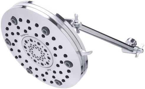 Oxygenics Rush Arm 2 GPM Multi-Function Rain Shower Head with Shower Arm, Chrome