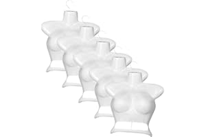 BUGUUYO 5pcs Female Mannequin Upper Body Clothes Rack Hanger for Swimming Clothes Dresses and Apparel Display Retail and Home Use