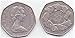 England 50 Pence 1973 Coin Queen Elizabeth II 2nd portrait; Entry into EEC #2