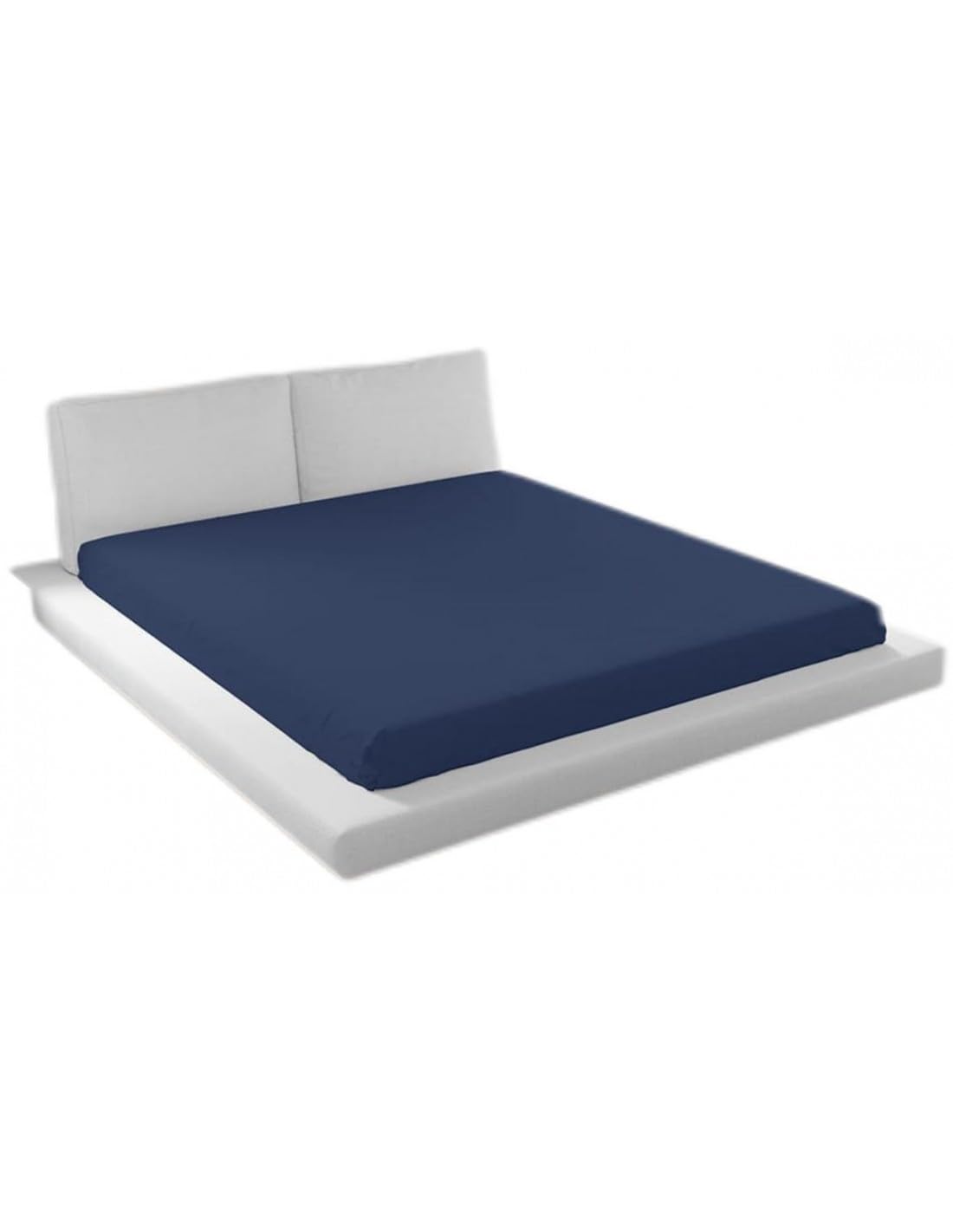 Organic Cotton Fitted Sheet (Navy Blue, 160_x_200_cm)