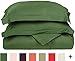 Superior Combed Cotton, 300 Thread Count 3 Piece Duvet Cover Set with 2 Pillow Shams, Single Ply Cotton, Soft and Luxurious Bedding Sets - Full/Queen Duvet Cover, Hunter Green