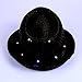 Anleolife Fedora Hat Led Fedora Hats Black Fedora Hats For Men Boys Flashing Led Cap Novelties Dance Hat School Show Performing Paillette Jazz Bling Hats 58cm/23'' Kids Adults General Use(black)