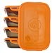 6 Pack Fitness Sure Seal Meal prep Containers Set of 5 24oz (Black/Neon Orange)