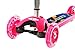 LIYU 1281F Mini Children Scooters 3 Wheels Mini Kick Scooter Pink with Flashing Wheel for Kids 2-6