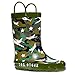 ZOOGS Children's Rubber Rain Boots, Little Kids & Toddler, Boys & Girls Patterns, Green (Camouflage)