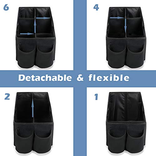 Meinkind Car Organizer Car Trunk Organizer Front & Back Seat Storage Box with 6 Large Pockets, Collapsible Large Car Seat Organizer for Toys & Books