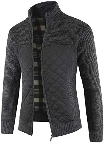 Moserian Coat for Men Autumn Winter Packwork Warm Zipper Jacket Knit Cardigan