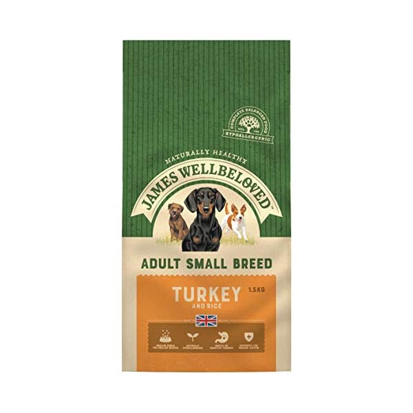 James-Wellbeloved-Complete-Dry-Adult-Small-Breed-Dog-Food-Turkey-and-Rice-15-kg James Wellbeloved Adult Small Breed Turkey and Rice 1.5 Kg