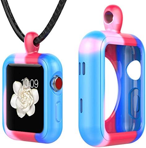 CFX Apple Watch 38mm/42mm Case with Necklace Clip,Screen Protector All-around ultra-thin Cover for Apple iWatch Series 3/2/1/Nike (42mm, Colorful)