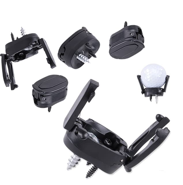 Vokowin 6pcs Golf Ball Pick Up Tool, Putter Grip Black Retriever Plastic Claw Grabber Ball Claw Putter Golf Accessories Tool Black (K238-6)