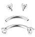 FIBO STEEL 5Pcs Stainless Steel 16G 10MM Bar Length Curved Barbell Eyebrow Piercing Jewelry