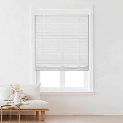 HOTSOON 2 Inch Faux Wood Blinds White