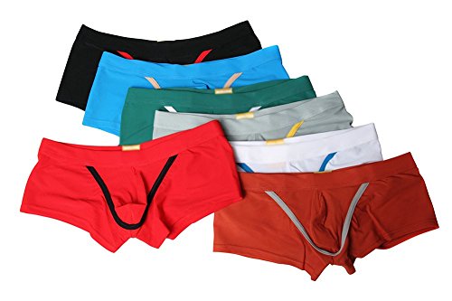 DESMIIT Men's V-Pouch Low Rise Boxer Brief Pack of 7 US Medium Asian L