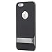 iPhone 6S Case, Rock Classic Shell Hybrid Double Layer Shock Absorbing Armor Case Cover with Kickstand for Apple iPhone 6S / iPhone 6 4.7 inch (Grey/Black)