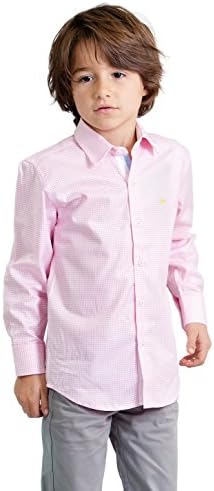 Toddler Boys' Pink Check Pima Cotton Gingham Shirt, Easter Dress Shirt