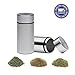 Stash Jar - Airtight Smell Proof Aluminum Herb Container Waterproof, Scent Lock Odor Protection. Beautiful Discreet Metal Design. Store Herbs and Spices Securely. Perfect Size for Travel