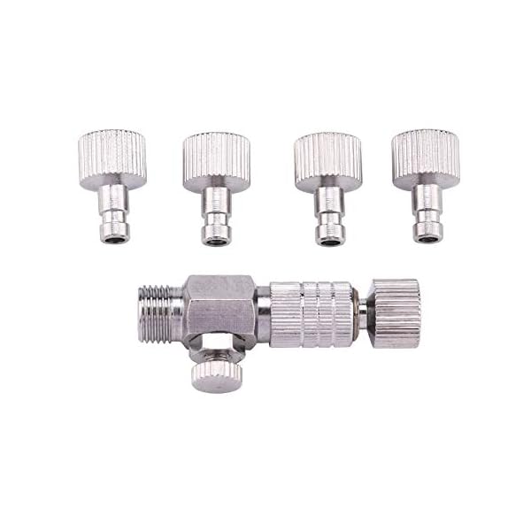 Trennen Sie den Adapter Airbrush Air Horse Quick Connecter Set Airbrush Quick Release Trennkupplung mit Stecker 1/8 in Armaturen Teil mit 4 Armaturen
