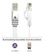 Fosmon (50 Feet - White) RJ45 Cat6 Snagless Ethernet Patch Cable [Flat Tangle Free] - Ultra Speed Gigabit - Modem/Router/LAN/Printer/Mac/Laptop