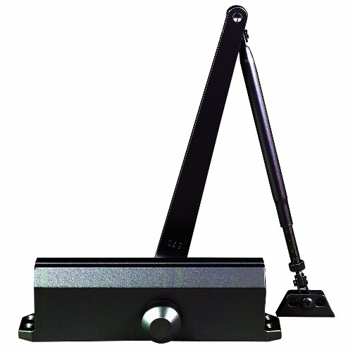 Global Door Controls Compact Commercial Door Closer In Duronotic With Adjustable Spring Tension And Backcheck - Size 4