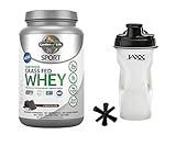 Garden of Life Sport Certified Grass Fed Whey Chocolate 23.7 oz (1 lb 7.7 oz / 672g) in Bundle with Jaxx Shaker Black 28 oz