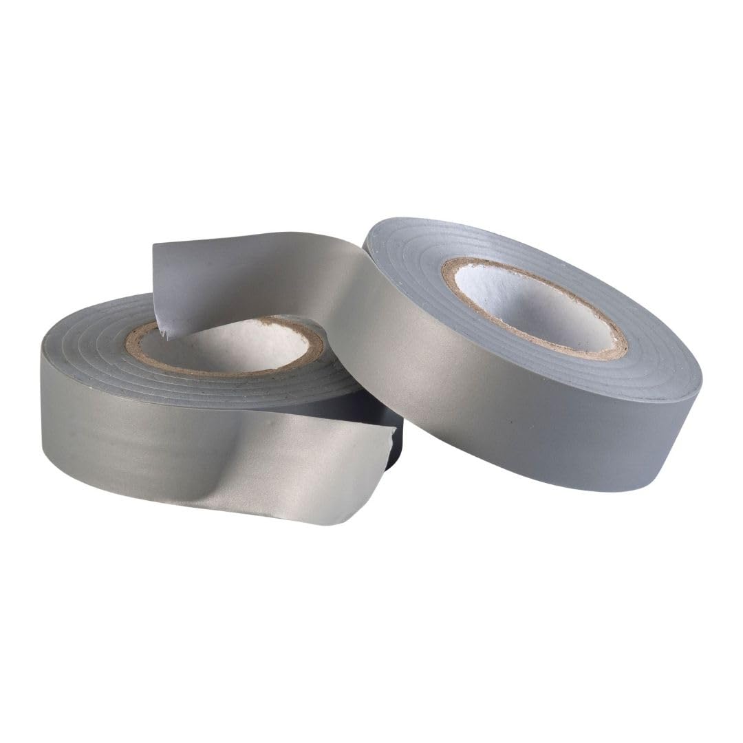 Gocableties Grey Electrical Tape, 19mm x 20m, Strong Self-Adhesive PVC Insulation Tape for Insulating, Repairing and Protecting Electrical Wires, 2 Rolls