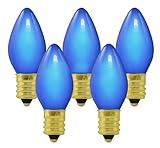Pack of 4 Opaque Blue C7 Christmas Replacement Light Bulbs 5 Watt