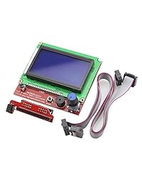 Aokin   Kit de controlador de impresora 3D para Arduino RepRap, RAMPS 1.4 + Mega 2560 Board + 5 unidades de controlador de motor paso a paso A4988 con disipador de calor + LCD 12864 Graphic Smart Display con adaptador