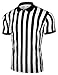 FitsT4 Men's Official Black & White Stripe Referee Shirt/Zipper Umpire Jerseys/Pro Ref Uniform for Soccer, Basketball & Football