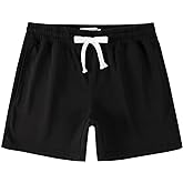NIMENJOJA Mens 5.5" Athletic Gym Shorts Cotton Jogger Workout Lounge Jersey Zipper Pocket Sweat Shorts