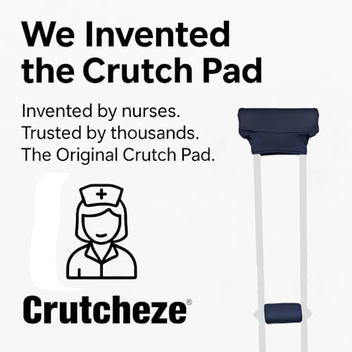 Crutcheze Original Crutch Pads & Hand Grips Covers – Premium Comfort Padding Accessory for Underarm Crutches –Breathable, Moisture-Wicking, Washable, Odor-Reducing USA Designed Black (Adult & Youth)