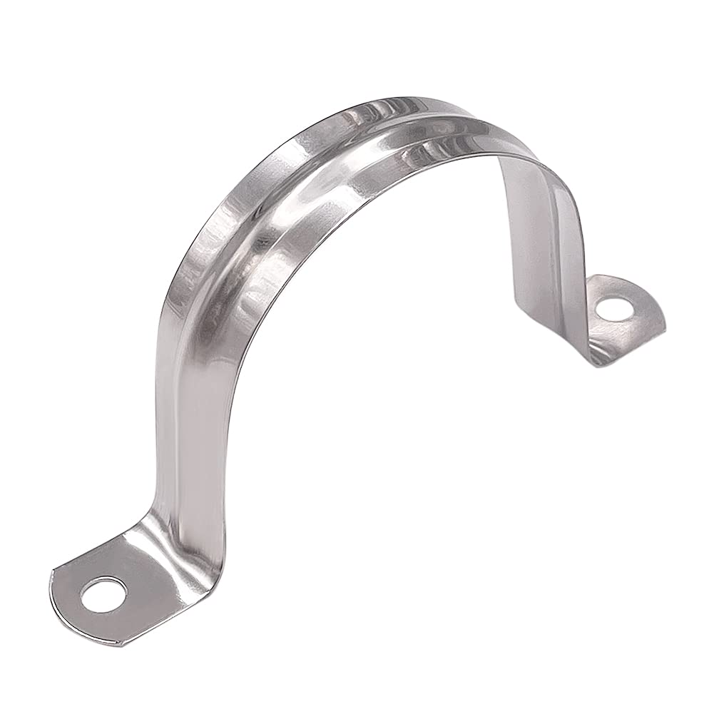 Xiedeai Hose Clamp Tool - 25 PCS 12mm Saddle Clip Pipe Fastener Holder Metal Strap Clips Two Hole Tube Strap Pipe Tube Conduit Fixed Pipe Rack