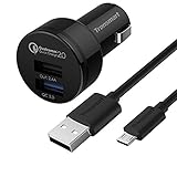 Tronsmart 30W Dual USB Car Charger with Quick Charge 2.0 for Samsung Galaxy S7, S7 Edge, S6 Edge Plus,S6,S6 Edge,Note 5 and more (Includes a Mirco USB Cable)