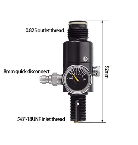 Gurlleu 4500psi High Pressure PCP Paintball Air Tank Valve Regulator & Fill Station (800PSI Output)