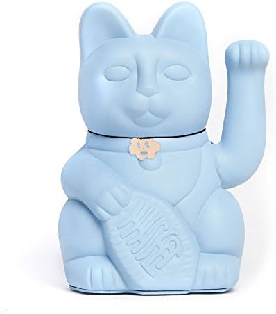 Lucky cat. The classic Welcoming Cat Maneki-Neko in different colours. LIGHT BLUE: professional success. 12x9x18cm