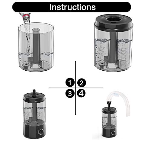 BETAZOOER Top Fill Reptile Humidifier, Reptile Fogger Splitting to 2 Extension Hoses, Suitable for Reptiles Amphibians and Terrarium (3.8 Litre)