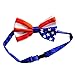 National Holiday American Flag Design 4th of July Bow Tie, Best fit for Medium and Large Pets Dogs, 100% Handmade Bow tie Including Collar