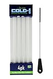 reduce COLD-1 Clear Tritan Straws, 4ct with Brushtech Straw Cleaning Brush Set