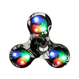 Bolayu Flashing EDC Anti-Stress LED Hand Spinner, Fidget Tri-Spinner Toys Light Up ADD ADHD (A)