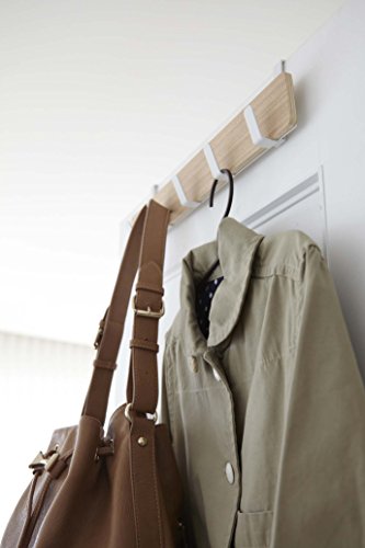 YAMAZAKI home Ply Horizontal Over The Door 5 Hooks, Beige