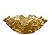 Yeegfeyuu Tehila Collection Lucite Small Serving Bowl with Textured Gold Crumple Pattern 9 1/2 Inch x 3 1/2 Inch
